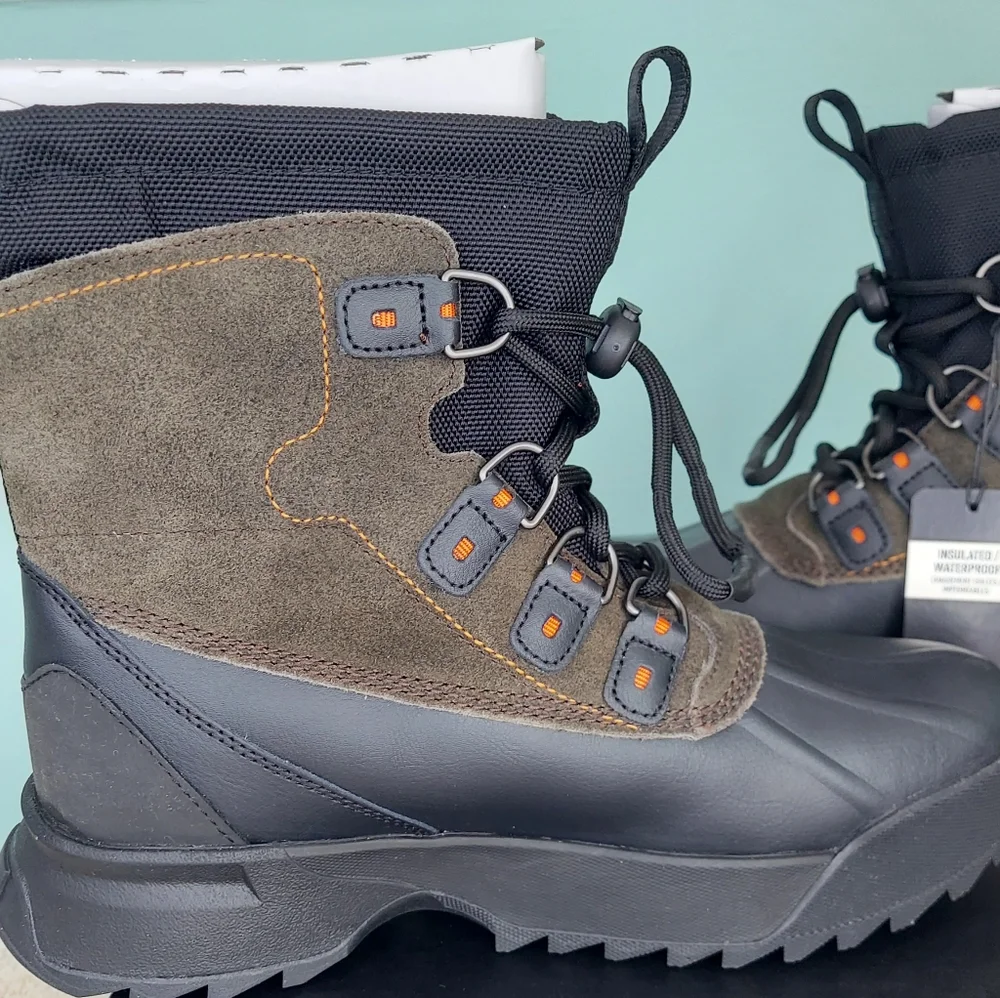 Sorel Scout 87 Black/Quarry Waterproof Men's Winter Boots Size 9 NWT